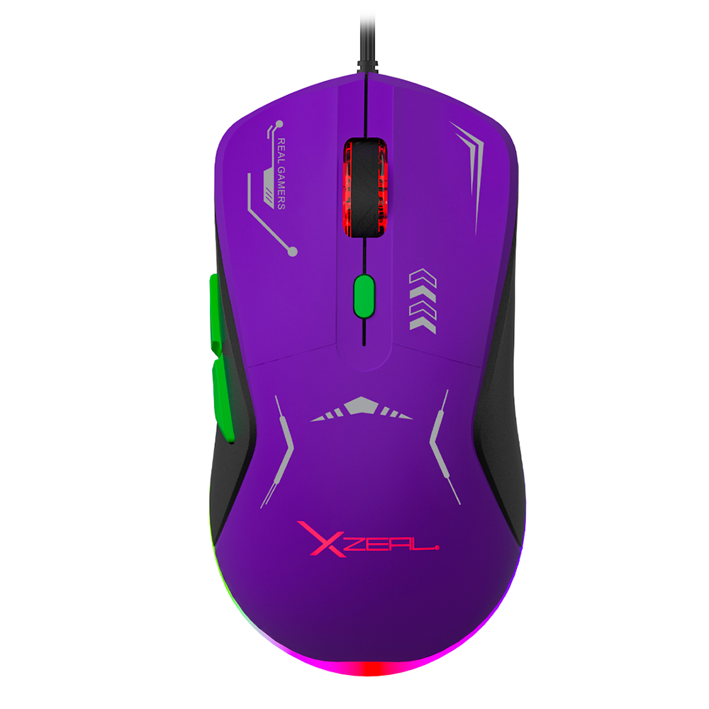 Mouse XZEAL XZPM1MV XZ-401 / 6 BOTONES / RGB / 7200DPI / USB 1.5 M