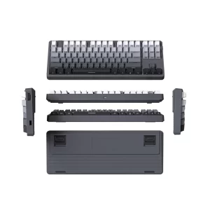 Teclado MECÁNICO G87 / 87 TECLAS / DISEÑO 75% COMPACT TKL / LAYOUT ENGLISH / CONEXIÓN ALÁMBRICA / GRAY DIFFUMINATED / RETROILUMINACIÓN LED BLANCA / GAMING KEYBOARD PARA WINDOWS Y LAPTOP PC