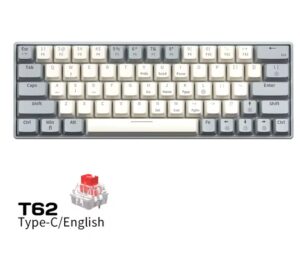 Teclado MECÁNICO ZIFRIEND T62 / 63 TECLAS / HOT-SWAPPABLE / SWITCH RED / EFECTO RGB ARCOÍRIS / 25-KEY ROLLOVER / GAMING KEYBOARD