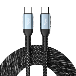 CABLE STYLOS STACC01B USB-C MACHO-USB-C MACHO / CARGA RAPIDA / 2M / 100W / NEGRO / STACC01B