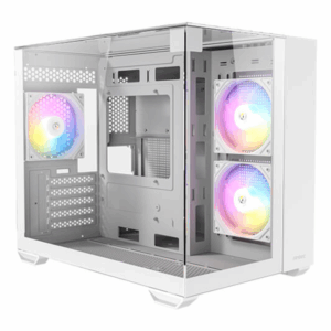 GABINETE ANTEC CX600M TRIO ARGB WHITE_B MINI TORRE / MICRO-ATX / 3 CRISTALES / S/FUENTE / 3*FAN / BLANCO / CX600M TRIO ARGB WHITE_B