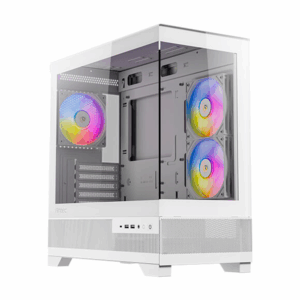 GABINETE ANTEC CX500M ARGB WHITE MINI TORRE / MICRO-ATX / CRISTAL / S/FUENTE / 3*FAN / 1*USB-C / BLANCO / CX500M ARGB WHITE