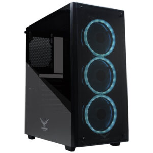 GABINETE NACEB NA-0603 PLAYER / FULL ATX / SIN FUENTE / 2*USB 2.0 / 1*USB 3.0 / 3*FAN / CRISTAL TEMP / NEGRO / NA-0603
