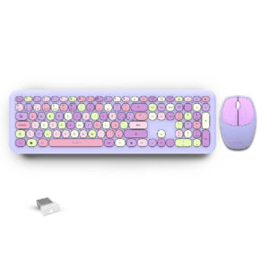 Kit Teclado y Mouse INALAMBRICO ACTECK AC-935173 CREATOR CHIC MK475 / RF USB / 1600 DPI / 110 TEC / MORADO / AC-935173