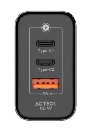 CARGADOR DE PARED ACTECK AC-935579 ENERGON PRO CE707 / CARGA RAPIDA / 65W / 2*USB C PD / 1*USB A / AC-935579