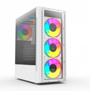 GABINETE BALAM RUSH BR-935975 DRAGONFLY II CRYSTAL GM745 / ATX / 1*USB 3.0 / CRISTAL TEMP / BLANCO / BR-935975