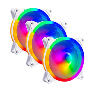 VENTILADORES P/GABINETE BALAM RUSH BR-938013 EOLOX BLAZE EX30KW / RGB / 120 MM / 3 FAN / BLANCO / BR-938013