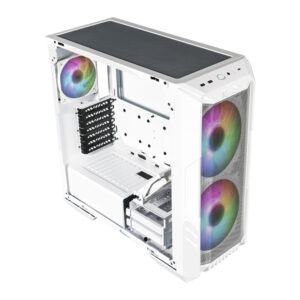GABINETE COOLER MASTER H500-WGNN-S00 MASTERBOX H500 / MALLA / VIDRIOTEMP / USB/C / ARGB / ATX / BLANCO / S/FUENTE / H500-WGNN-S00