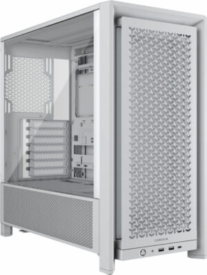 GABINETE CORSAIR CC-9011291-WW 4000D FRAME / BLANCO CRISTAL TEMPLADO MED-TORRE SIN FUENTE / CC-9011291-WW
