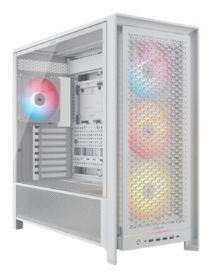 GABINETE CORSAIR CC-9011310-WW 5000D FRAME BLANCO ARGB CRISTAL TEMPLADO MED-TORRE SIN FUENTE