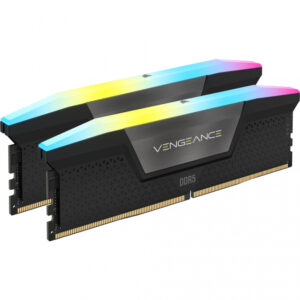 MEMORIA DIMM DDR5 CORSAIR CMH64GX5M2B6000C30 64GB 6000MHZ / 2X32GB / VENGEANCE RGB / NEGRO CL30-76 / CMH64GX5M2B6000C30
