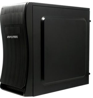 GABINETE EVOTEC EV-1014 BASSU / MICRO ATX / FUENTE 600W / 2*USB 2.0 / NEGRO / EV-1014