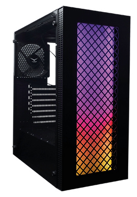 GABINETE EVOTEC EV-1020 BEIJING / MICRO ATX / SIN FUENTE / 2*USB 2.0 / 1*USB 3.0 / 3*FAN / RGB / CRISTAL T / NEGRO / EV-1020