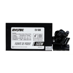 FUENTE DE PODER EVOTEC EV-500 500W / 24 PINES / 2 SATA / EMPAQUE INDIVIDUAL / EV-500