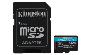 MEMORIA MICROSD SDXC KINGSTON 512GB SDCG4/512GB CANVAS GO PLUS GEN4 / UHS-I / 3U / V3 / A2 / CL10 / C/ADAPTADR / SDCG4/512GB