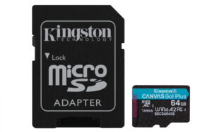 MEMORIA MICROSD SDXC KINGSTON 64GB SDCG4/64GB CANVAS GO PLUS GEN4 / UHS-I / 3U / V3 / A2 / CL10 / C/ADAPTADOR / SDCG4/64GB