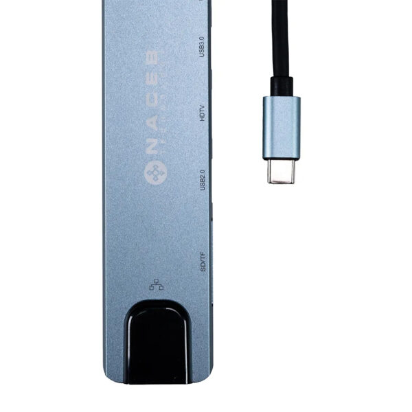 ADAPTADOR NACEB NA-0128 HUB / USB TIPO C / 8 EN 1 / 1*RJ45 / 1* HDMI ...