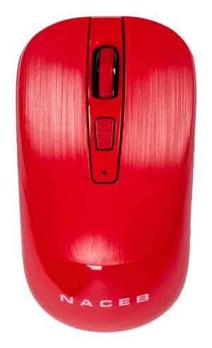 Mouse INALAMBRICO NACEB NA-0137R USB 2.4 / 1600DPI / 3*BOTONES+RUEDA / ROJO / NA-0137R