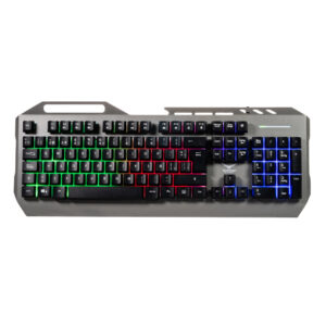 Teclado MECANICO NACEB NA-0966 CYBER STEEL / MEMBRANA / MULTICOLOR / 105 TECLAS / METAL-PVC / PLATA / NA-0966