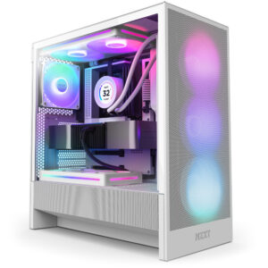 GABINETE NZXT CC-H52FW-R1 H5 FLOW RGB COMPACT MID-TOWER ATX CASE WITH RGB FANS - BLANCO