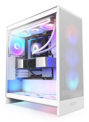 GABINETE NZXT CM-H72FW-R1 H7 FLOW RGB / MID-TOWER 3 FANS RGB / ATX / BLANCO / CM-H72FW-R1