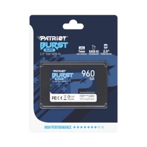 UNIDAD SSD 2.5" PATRIOT 960GB PBE960GS25SSDR BURST ELITE / SATA3 / 7MM / 3D NAND / PBE960GS25SSDR