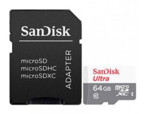 MEMORIA MICROSD SDXC SANDISK 64GB SDSQUNR-064G-GN3MA ULTRA / UHS-1 / CL10 / C/ADAPTADOR / SDSQUNR-064G-GN3MA