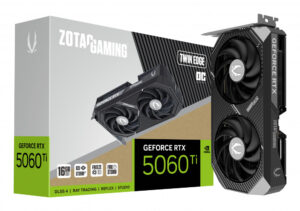 TARJETA DE VIDEO ZOTAC ZT-B50620H-10M RTX 5060TI TWIN EDGE OC 16GB GDDR7 / 2602 MHZ / PCIE 5 / HDMI / 3*DP / 2*FAN / ZT-B50620H-10M