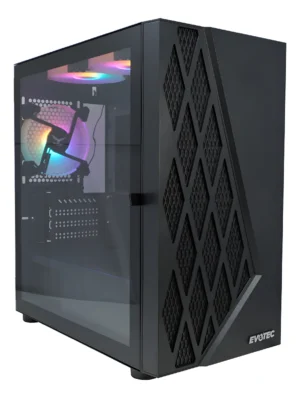 GABINETE EVOTEC EV-1018 TAIPEI / MICRO ATX / SIN FUENTE / 2*USB 2.0 / 1*USB 3.0 / ACRILICO / NEGRO / EV-1018