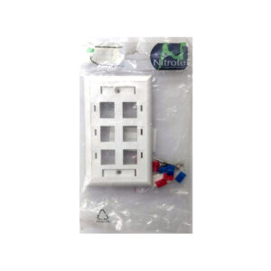 FACEPLATE TAPA NITROTEL 6 PUERTOS / NTFP06LWH / BL ANCA VOZ Y DATOS / VACIA / TAPA