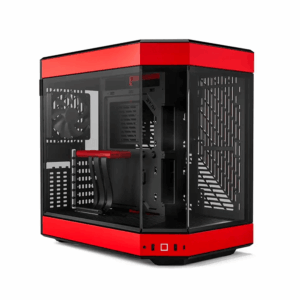 GABINETE HYTE CS-HYTE-Y60-BR CAMARA DUAL / PANORAMICO / VIDRIO TEMP / ATX / 3 FANS / CABLE RISER INCL / ROJO / CS-HYTE-Y60-BR