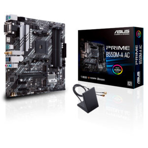 Tarjeta Madre ASUS PRIME B550M-A AC Socket AM4 / 4x DDR4 4600 / HDMI / DVI-D / VGA / PCIe 4.0 / Wi-Fi / MICRO ATX / PRIME B550M-A AC