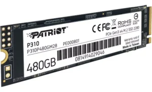 UNIDAD SSD M.2 PATRIOT 480GB P310P480GM28 P310 / PCIe 3.0 / NVME / 2280 / P310P480GM28