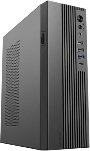 GABINETE ACTECK / AC-943086 / ONEX SLIM GS450 / SFX 400W / 3*USB 2.0 / USB 3.0 / USB TIPO C 3.0 / MIC+AUDIO / LECTOR SD / METALICO / NEGRO
