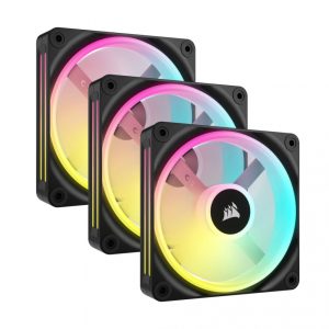 VENTILADOR GABINETE CORSAIR (CO-9051002-WW) ICUE LINK QX120 RGB,3 FAN,120MM,DOMO MAGNETICO,NEGRO