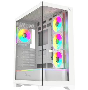 GABINETE XZEAL (XZGAEX1W) FULL TORRE, E-ATX, CRISTAL+METAL,4*VENT ARGB,SIN FUENTE, BLANCO