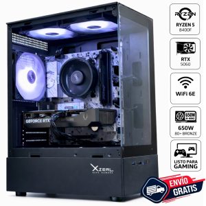 Computadora Just Gaming "VoltX" NVIDIA GeForce RTX 5060 8GB / AMD RYZEN 5 8400F / 16GB DDR5 / SSD M.2 1TB / 650W 80+BRONZE / INCLUYE WIFI Y BT *ENVÍO GRATIS*