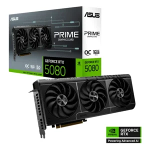 TARJETA DE VIDEO ASUS (PRIME-RTX5080-O16G-EVO) 16GB GDDR7, 256BIT, PCI-E 5.0, HDMI,3*DP,TRI FAN